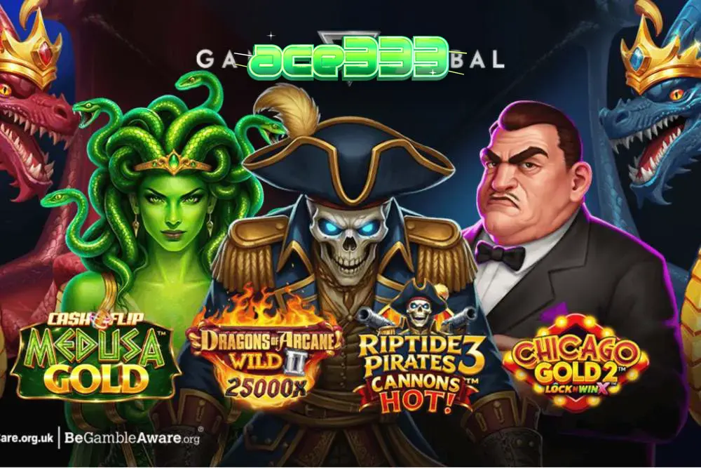 Tampilan visual slot bertema bajak laut dan mitologi dari rilis terbaru Games Global.